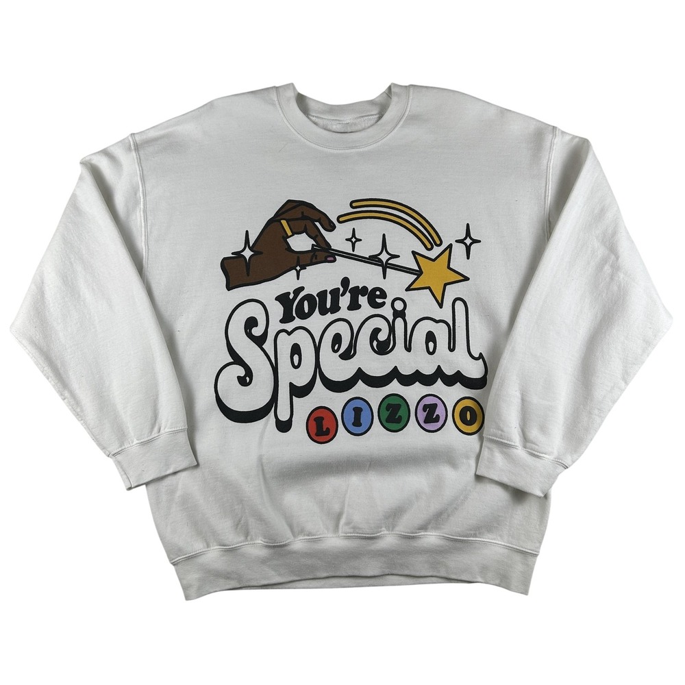 Lizzo Sweatshirt Womens XL White You're Special Sasha Be Fluting Graphic‎ Merch